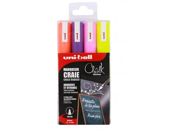 uni-ball Marqueur craie Chalk marker PWE 5M/4 PF, étui de 4 — Activités artistiques — vue 3