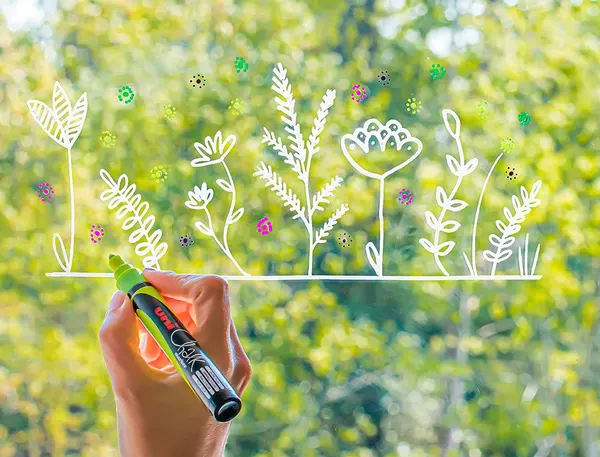 uni-ball Marqueur craie Chalk marker PWE 5M/4 PF, étui de 4 — Activités artistiques — vue 5