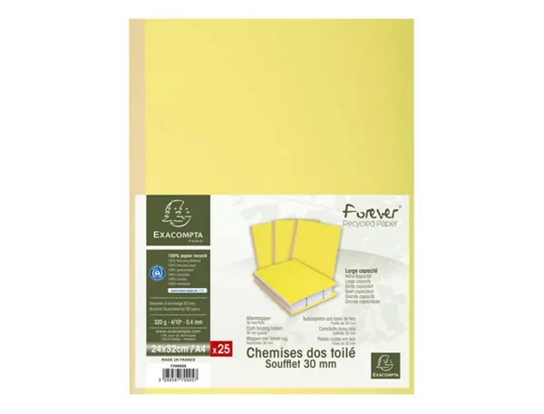 EXACOMPTA Chemise à soufflet, en carton, 320 g/m2, jaune — Classement & archivage — vue 6