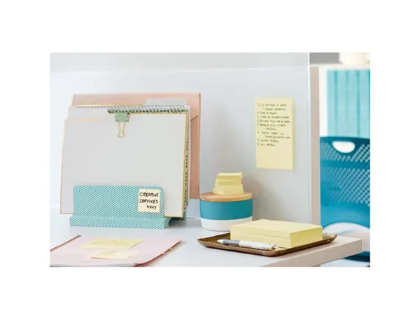 Lot de 12 blocs de 90 feuilles Super Sticky post-it, 76 x 76 mm, couleur jaune — Fournitures — vue 5
