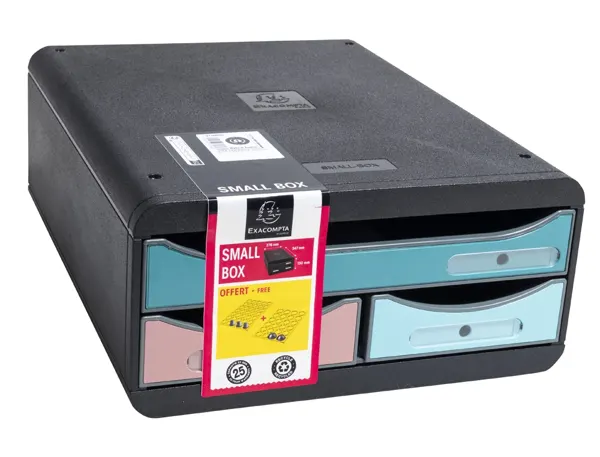 Module Classement Exacompta Small Box Skandi 3 Tiroirs Coloris Assortis — Aménagement d'espace — vue 3
