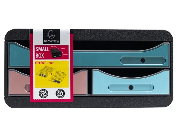 Module Classement Exacompta Small Box Skandi 3 Tiroirs Coloris Assortis — Aménagement d'espace — vue 5