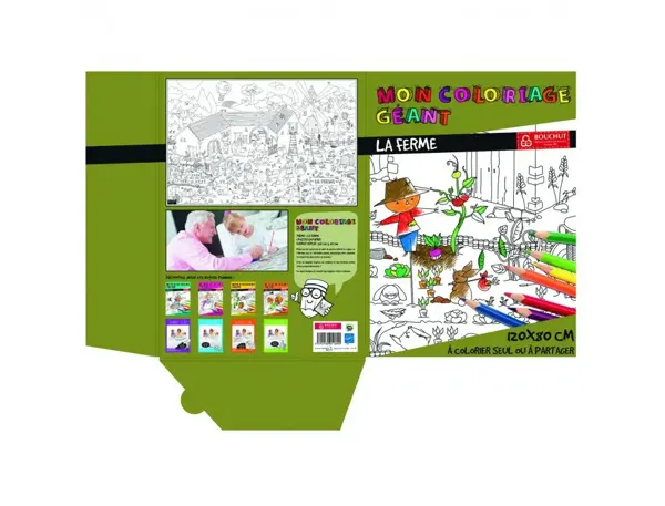 Coloriage Geant Bouchut La Ferme 120x80 cm Papier 150g Impression Noir — Activités artistiques — vue 5