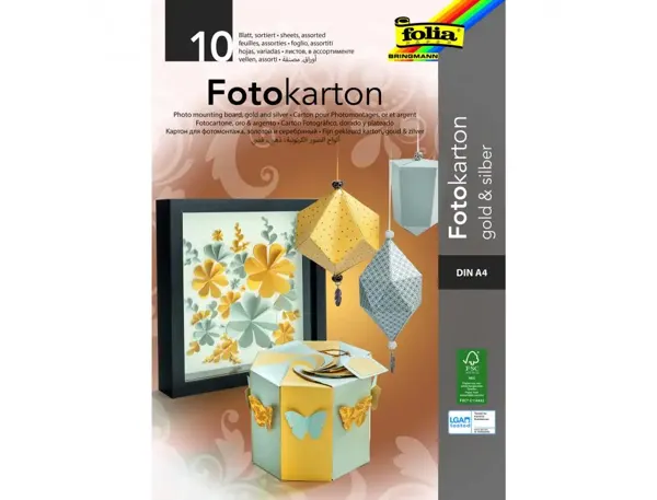 folia Bloc de carton de bricolage, A4, 300 g/m2, or & argent — Papier, cahier & courrier — vue 3