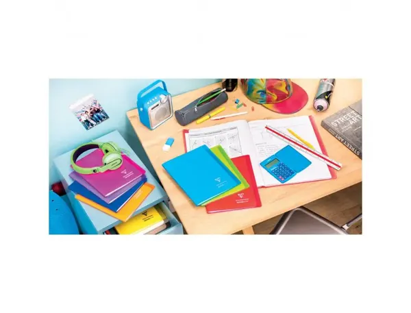 Cahier Pique Clairefontaine Koverbook Couverture Polypropylene 24x32 cm 96 Pages 90g Seyes Coloris Vert — Cahiers… — vue 5