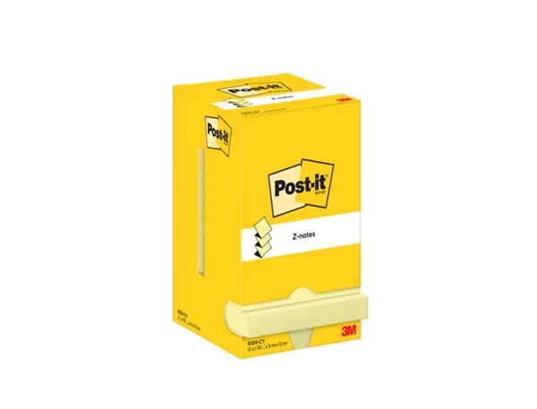 Lot de 12 blocs de 100 feuilles z-notes repositionnable 76 x 76 mm coloris jaune, Post-it — Fournitures — vue 5