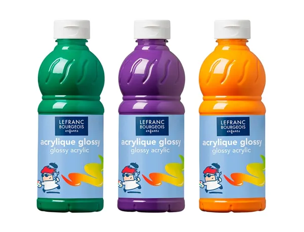 Peinture Acrylique Lefranc Bourgeois Glossy Fluide Brillante Indélébile Multi-Supports Assortiment 6 Flacons 500 ml… — vue 3