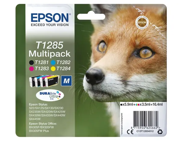 EPSON 2LB T1285 ink cartridge black and tri-colour standard capacity 5.9ml and 3 x 3.5ml 4-pack blister without… — vue 3