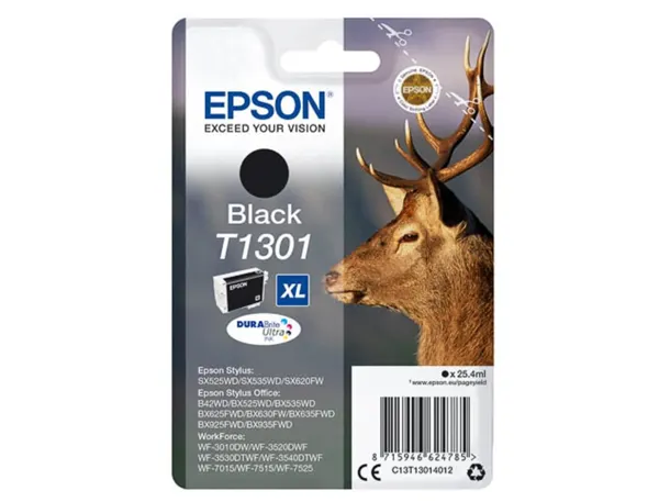 EPSON 6LB T1301 ink cartridge black extra high capacity 25.4ml 1-pack blister without alarm - DURABrite Ultra Ink —… — vue 3