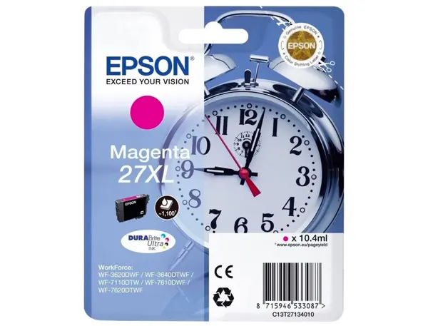EPSON 1LB 27XL ink cartridge magenta high capacity 10.4ml 1.100 pages 1-pack blister without alarm - DURABrite… — vue 3