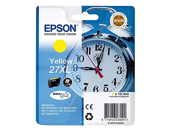 EPSON 1LB 27XL ink cartridge yellow high capacity 10.4ml 1.100 pages 1-pack blister without alarm - DURABrite ultra… — vue 3