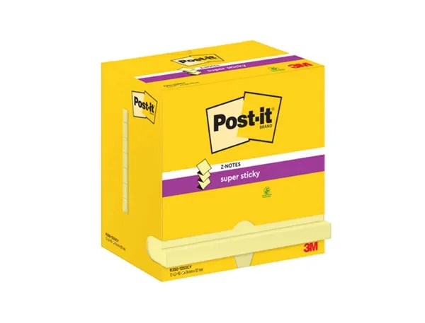 Lot de 12 blocs de 90 feuilles Z-Notes Super Sticky post-it, 76 x 127 mm, couleur : jaune — Fournitures — vue 5