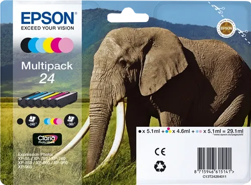 Epson 24 Multipack Noir(e) / Cyan / Magenta / Jaune / Cyan (brillant) / Magenta (brillant) — Consommables informatiques