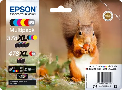 Epson 378XL+478XL Multipack Noir(e) / Cyan / Magenta / Jaune / Rouge / Gris — Consommables informatiques