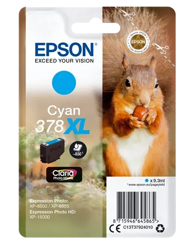 Epson 378XL Cyan Cartouche d'encre C13T37924010 — Consommables informatiques
