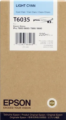 Epson T6035 Cyan (brillant) Cartouche d'encre C13T603500 — Consommables informatiques