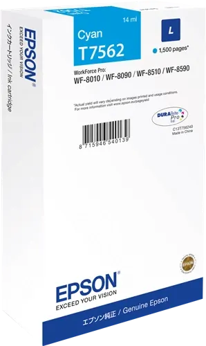 Epson T7562 Cyan Cartouche d'encre C13T75624N — Consommables informatiques
