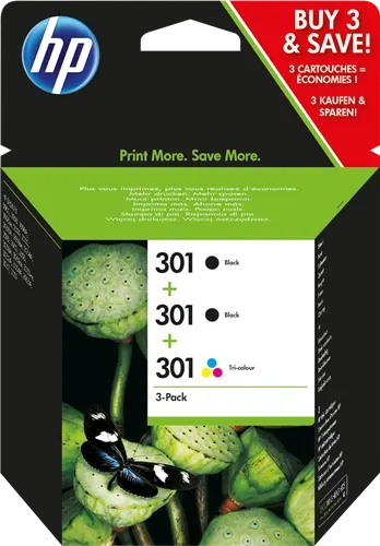 HP 301 Multipack Noir(e) / Noir(e) / Plusieurs couleurs — Consommables informatiques