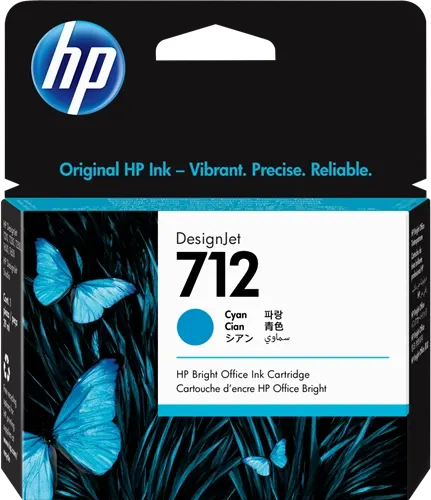 HP 712 Cyan Cartouche d'encre 3ED67A — Consommables informatiques
