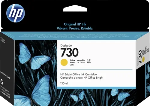 HP 730 Jaune Cartouche d'encre P2V64A — Consommables informatiques