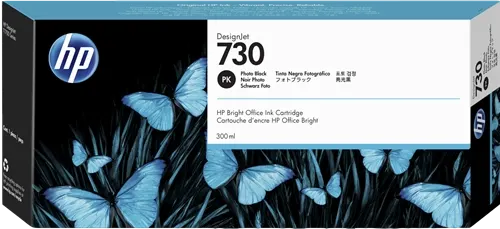 HP 730 Noir (photo) Cartouche d'encre P2V73A — Consommables informatiques