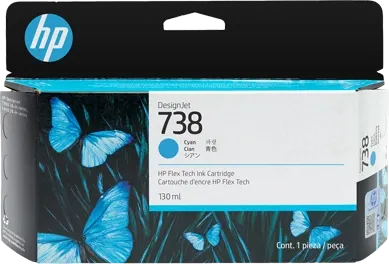 HP 738 Cyan Cartouche d'encre 498N5A — Consommables informatiques