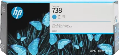 HP 738 Cyan Cartouche d'encre 676M6A — Consommables informatiques