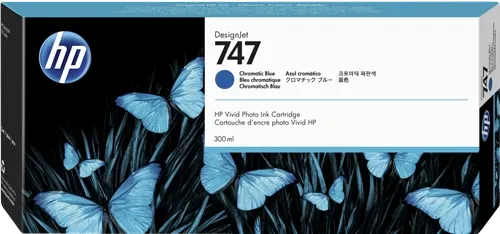 HP 747 Bleu Cartouche d'encre P2V85A — Consommables informatiques