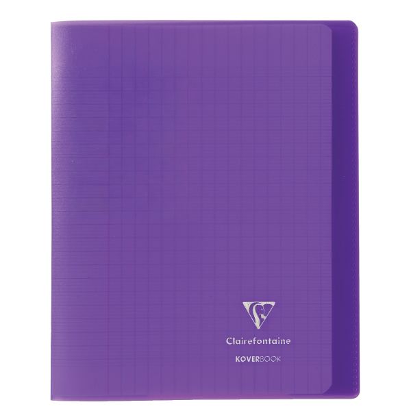 Piqûre 96 pages KOVERBOOK, format 17x22 cm, seyès 90g, couverture polypropylène violet — CAHIERS ET DERIVES DE PAPIER