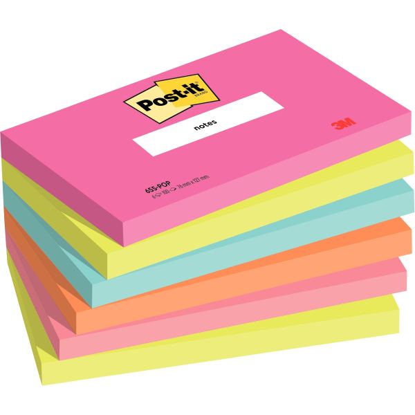Post-it Bloc-note adhésif, 127 x 76 mm, Poptimistic — Notes adhésives & distributeurs