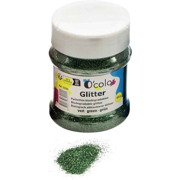 Shaker de paillettes biodégradables 100 grammes coloris vert, N.C — TRAVAUX MANUELS