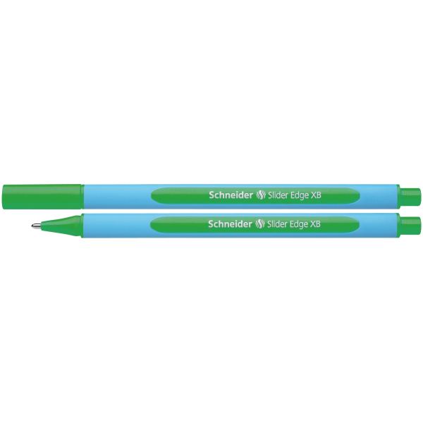 Stylo-Bille Schneider Slider Edge Écriture Large 1mm Corps Triangulaire Caoutchouc Viscoglide Vert — Écrire et corriger