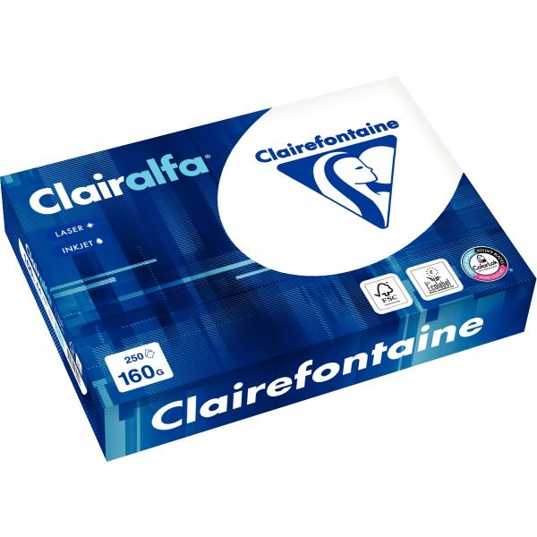 Paquet de 250 feuilles format A4 160g blanc CLAIRALFA — Non classé