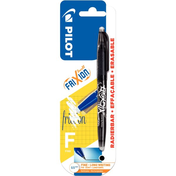 Blister de 1 roller Frixion Ball noir — Écrire et corriger