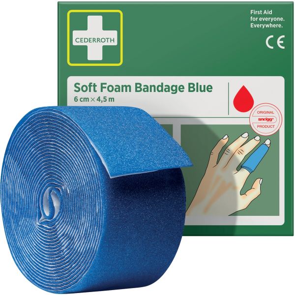 CEDERROTH Pansement "Soft Foam Bandage", bleu — Premiers secours