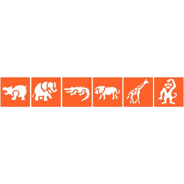 Paquet de 6 pochoirs en plastique, les animaux sauvages, GRAINE CREATIVE — DESSIN SCOLAIRE ET PROFESSIONNEL