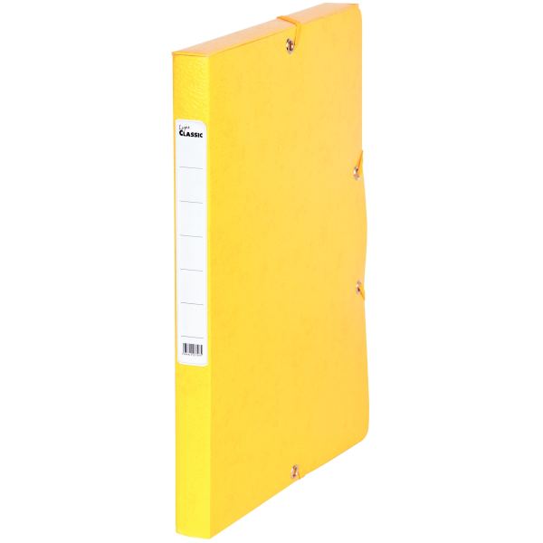 Boîte de classement en carte grainée dos 2,5 cm, jaune — Non classé