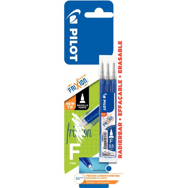 Blister de 3 recharges Frixion Point bleues — Écrire et corriger