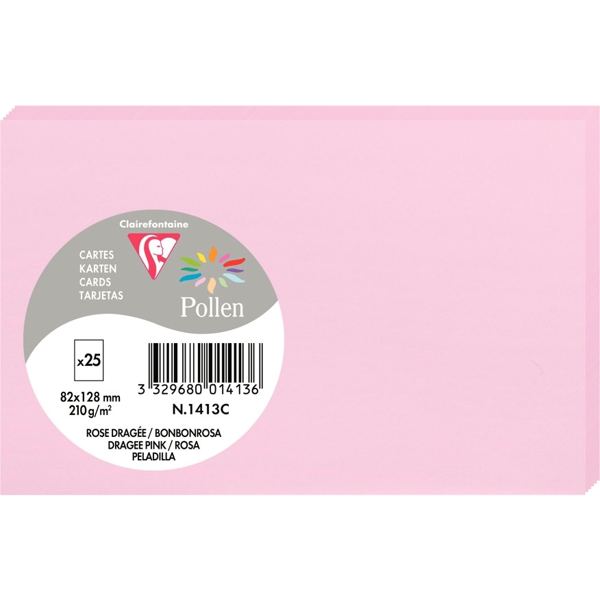 Pollen by Clairefontaine Carte 82 x 128 mm, rose dragée — Cartes de voeux à faire soi-même