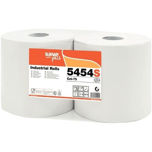 Lot de 2 bobines d'essuyage industriel 800 feuilles blanches, N.C — SERVICES GENERAUX