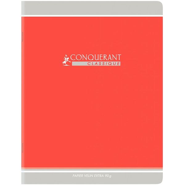 Cahier piqué 96 pages, 24x32 cm, seyès, papier 90g, rouge — Non classé