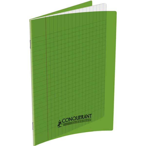 Cahier Piqué Conquérant Classique Couverture Polypropylène Rigide Transparente A5+ 17x22 cm 32 Pages 90g Séyès Vert…