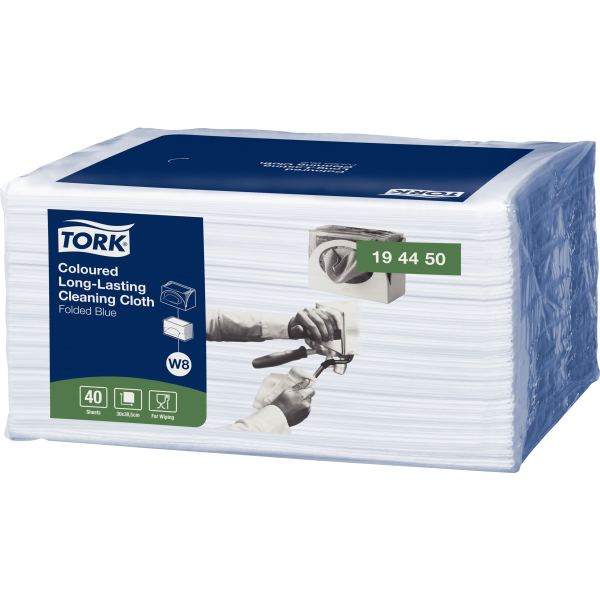 TORK Chiffon de nettoyage tout usage, 385 x 300 mm, bleu — Papiers d'hygiène