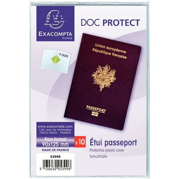 EXACOMPTA Etui de poche, PVC, 2 volets, 0,20 mm, 90 x 125 mm — Chemises & pochettes transparentes