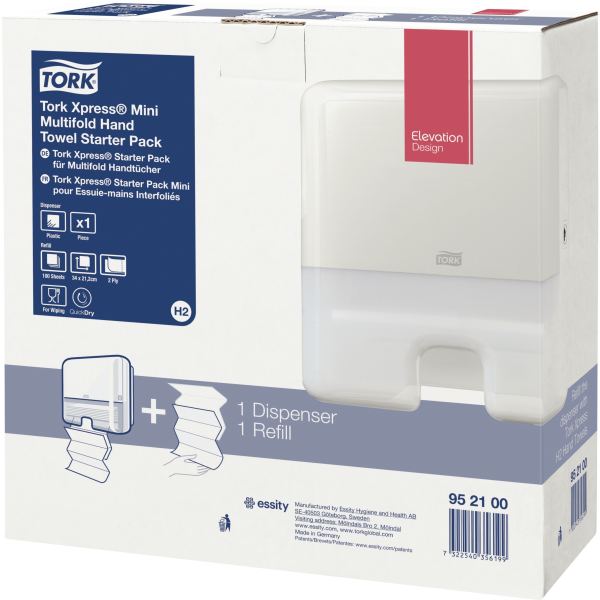 Pack 1 distributeur avec 1 recharge d'essuie-mains H2, N.C — SERVICES GENERAUX