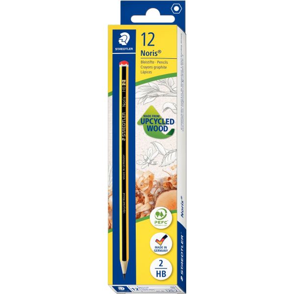 Crayon Graphite Staedtler Noris 120 Hb Hexagonal Mine 2mm Très Résistante — Écrire et corriger