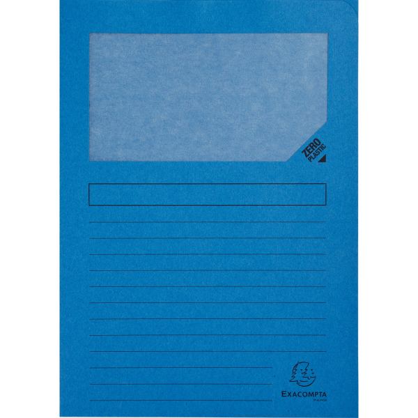 EXACOMPTA Chemise à fenêtre FOREVER, A4, 130 g/m2,bleu foncé — Chemises & trieurs