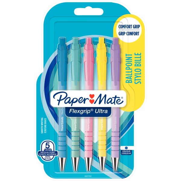 Blister de 5 stylos bille Flexgrip Ultra pastel — Écrire et corriger