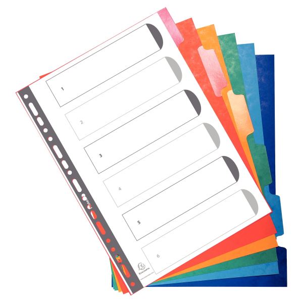 Jeu de 6 intercalaires réutilisables en carte lustrée, N.C — Classement