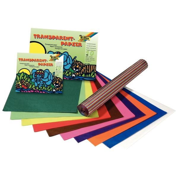 Pochette de 10 feuilles papier vitrail 20 x 30 cm couleurs assorties, Folia — Papiers pour bricolage